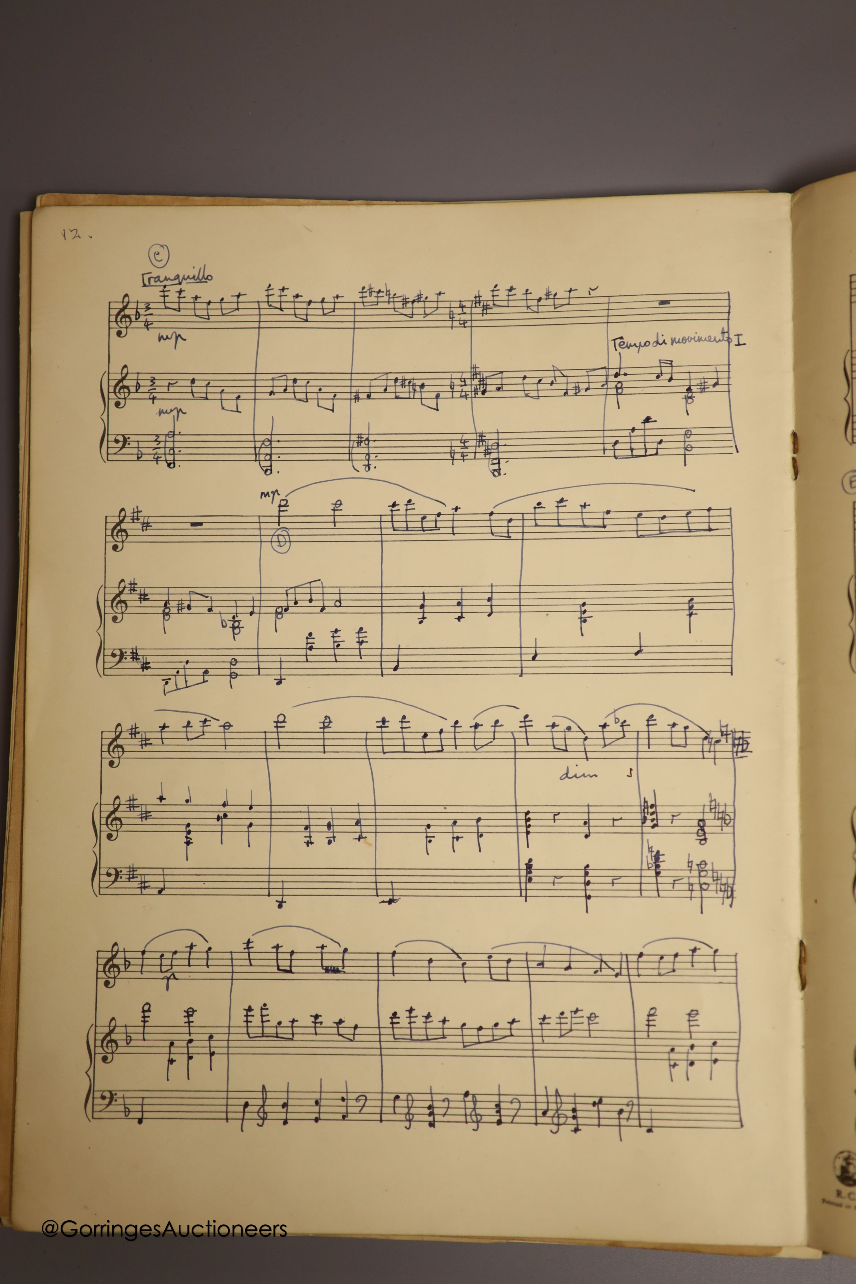 Jonathan Hinden, conductor and former Head of Music staff at Glyndebourne, a collection of his hand-annotated manuscript books